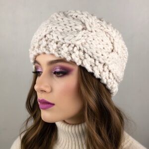 NWOT Lewis Knits Hand Knit Cable Ear Warmers
